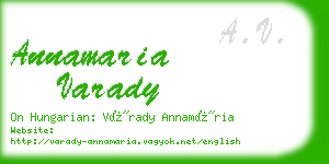 annamaria varady business card